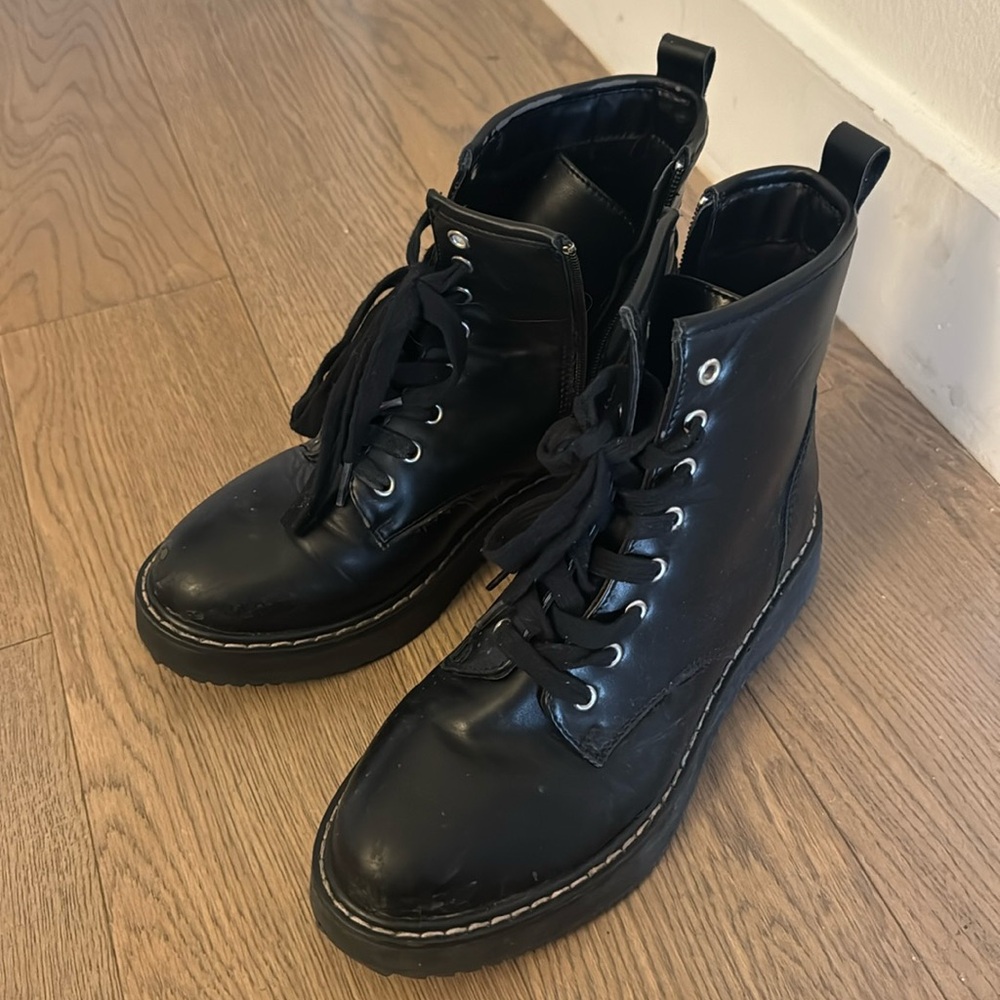 Black combat boots
